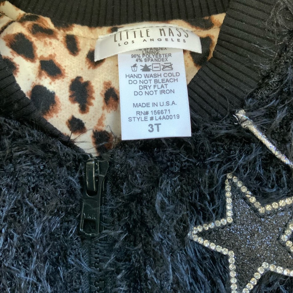 Little Mass Fuzzy Eyelash Star Jacket size 3T NWT - Picture 5 of 7